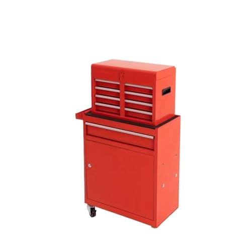 DTYBJN Estante De Almacenamiento Caja de Herramientas con Ruedas de 5 cajones, Cajas de gabinete de Herramientas extraíbles con Ruedas y cajones Bolsa portaherramientas(Red)