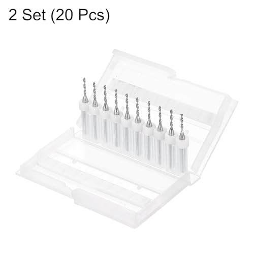 QUARKZMAN 2 Set (20 Stück) PCB Bohrersatz 18 Schaft 15mm, Wendeschneidplatten Mikro Spiralbohrer Werkzeuge Für Leiterplatte Schmuck Plastik Holz Weichmetall