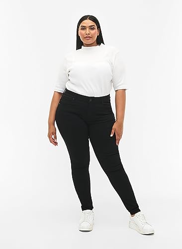 Mallas para mujer de diseño ajustado Zizzi negras, leggings confortables talla 46 6