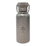 TITAN MANIA(チタンマニア) 水筒 ボトルマグ チタン製 Sサイズ 500ml 直火可能 軽量 キャンプ アウトドア スポーツボトル マグボトル 直飲み 錆びない 広口 割れない 登山 自転車 サイクリング 水筒カバー付き