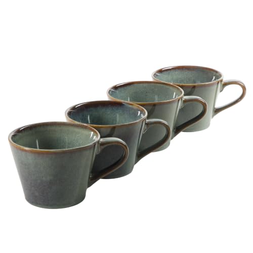 Gibson Elite Coffee Mugs Set of 4, 22 oz Large Blue Stoneware Cups