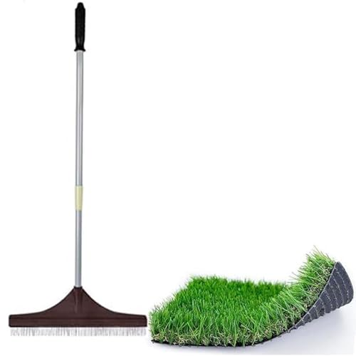 Suinga Cepillo para Cesped Artificial con Mango Extensible | Escoba Ideal para el Cuidado y Mantenimiento de Cualquier Cesped Artificial | Herramientas de Jardineria | Rastrillo