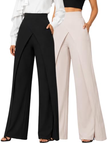 Image of GRECIILOOKS Trousers for Woman | Womens High Rise High Waist Flared Korean Style | Formal Pant for Women Office Wear| Track Pants for Womans Elegant for College & Events (Available in Plus Size)