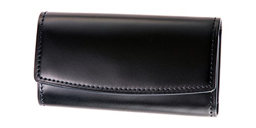 [キプリス] オイルシェル コードバン ＆ シラサギレザー キーケース レーデルオガワ 革 レザー 父の日 ギフト プレゼント 誕生日 彼氏 ブラック×ネイビー 4128(05)