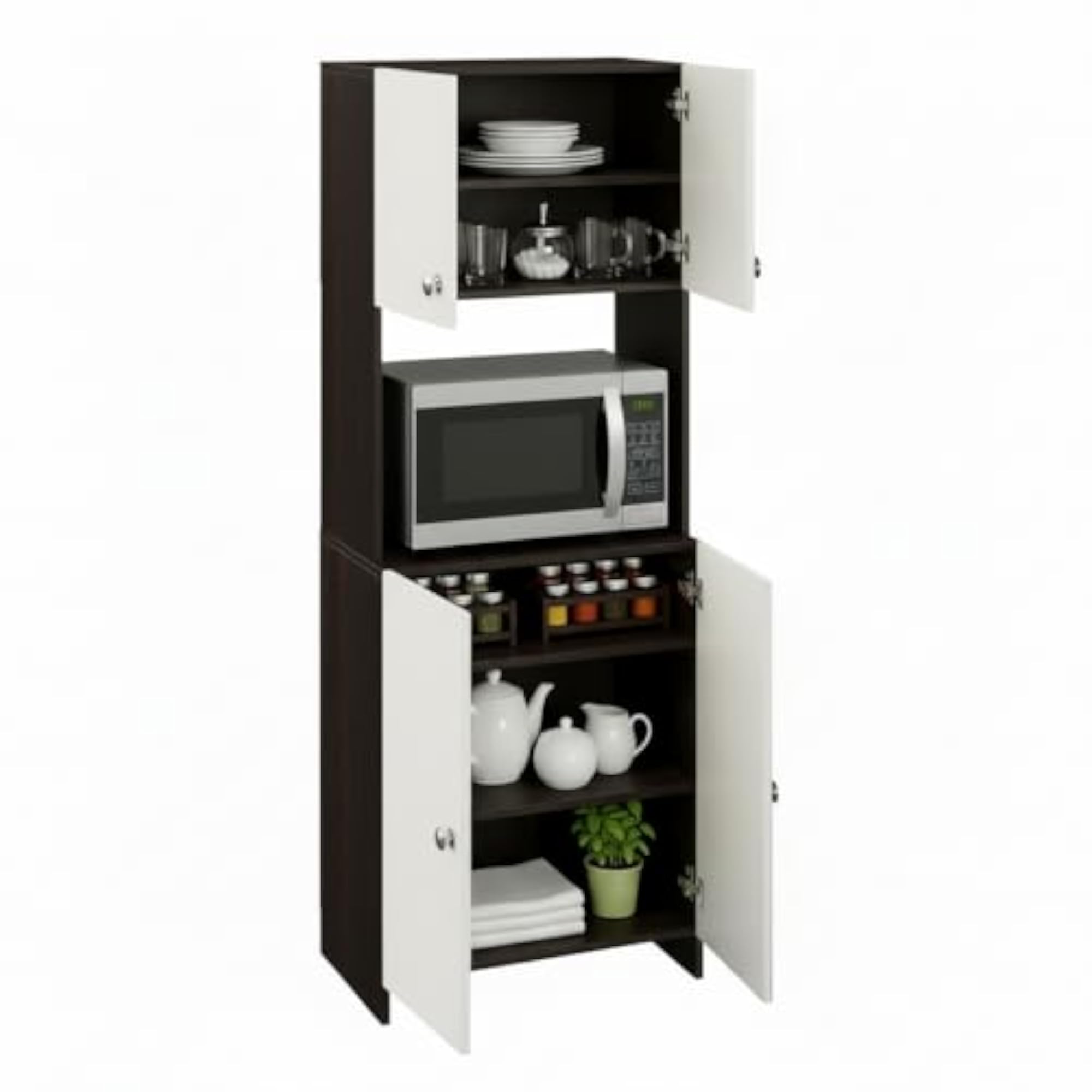 Geepex Engineered Wood Kitchen Storage Cabinet for Microwave
