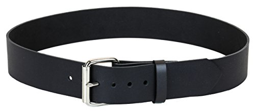 Genuine Leather Heavy Duty Black Leather Belt 1 3/4