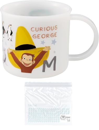 おさるのジョージ コップ 200ml プラスチックコップ 食洗機対応 レンジ対応 抗菌 日本製 ZOO セット(プラコップ、フリーザーバッグ)