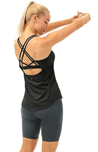 icyzone Workout Tank Tops Built in Bra - Women's Strappy Athletic Yoga Tops, Running Exercise Gym Shirts4