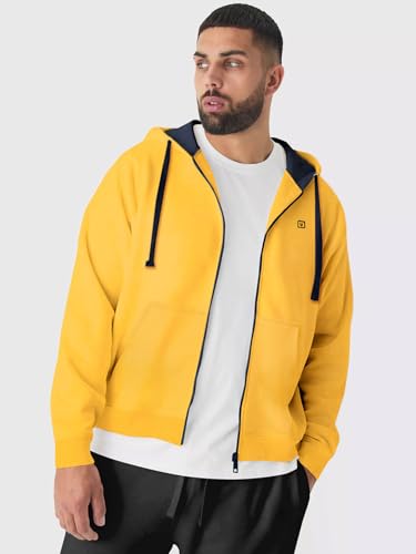 Image of Urbano Plus Men's Cotton Zippered Hooded Casual Winterwear Sweatshirt