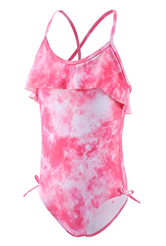 Image of Girls One Piece Swimsuits Halter Bathing Suits Summer Ruffler Swimwear 2-14 Years