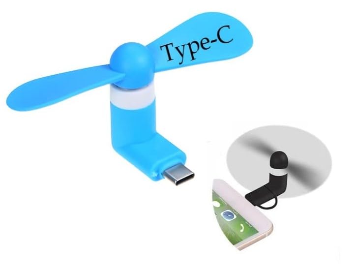 Image of BLAXSTOC Mini Type-C Fan Combo Pack of 2 Pcs. High Speed Type C Fan for All Type C Android Mobiles Smartphones & Type c Devices, Multi-colour (Pack of 2)