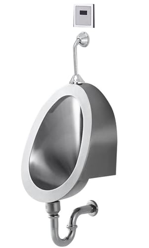 iumLeap Commercial Men's Adult Urinal Bathroom Toilet,304 Stainless Steel Urinals,Wall Mounted Bar Urinals,Family Urinal with Sensor,for Hotels,Shopping (Walldrainage)
