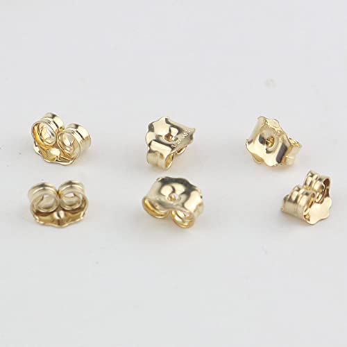 Orgrimmar 14K Gold Earring Backs Yellow Ear Locking For Stud Ear Rings (6 Pairs) #TOP5
