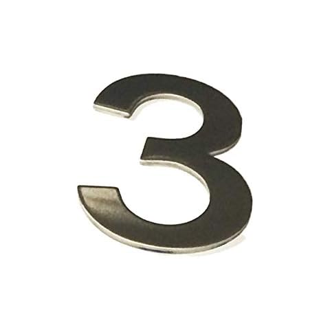 ASC Brushed Stainless Steel House Number 3 Cover