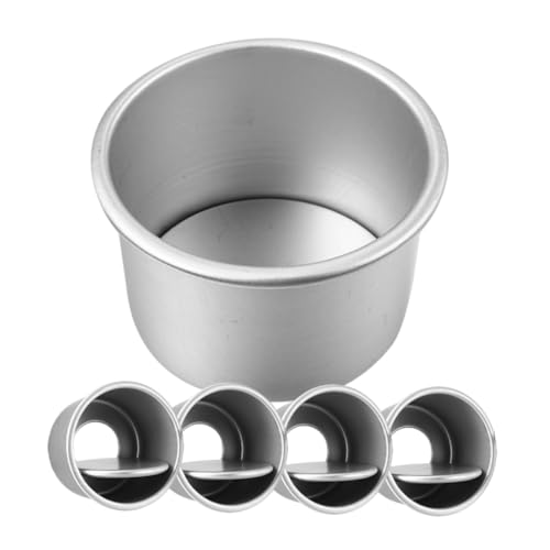OUNONA 5Pcs Round Cake Pans Removable Bottom Aluminum Alloy Baking Molds Even Heat Distribution for Cakes Kitchen Baking Tools for Housewarming