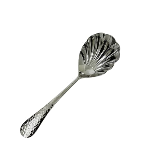 ONUIFIKE Silverware Set, 18/10 Stainless Steel Serving Spoon Mixing Spoon Utility Spoon Serving Hammered Large Shell Mixing Spoon, Cutlery Flatware Set