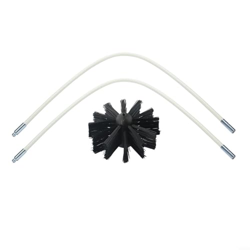 Chimney Sweeping Brush Kit 4 Inch Dryer Vent Cleaning System With 2 Flexible Extension Rods 24 Inch Long For Fireplace Flue Duct Maintenance