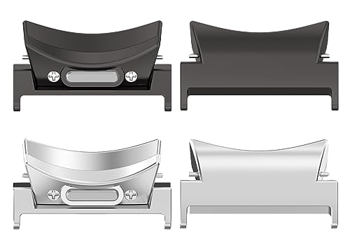 Compatible with Samsung Galaxy Watch 6 Classic Bands 47/43/44/40mm Connector Adapter TenCloud for Galaxy Watch 6 Classic 43mm 47mm Metal Band Connector Adapter for Galaxy Watch 6 40mm Adapter Connector (Black+Silver)