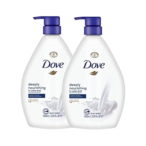 Dove Jabón Corporal Hidratante 1000 ml con Bomba Integrada, Paquete de 2 Cover