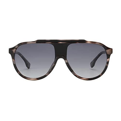 Glindar Polarized Shield Sunglasses For Men Women, Oversized Round Flat Top Sports Glasses Uv400 Grey Tortoise/Gradient Grey #TOP5