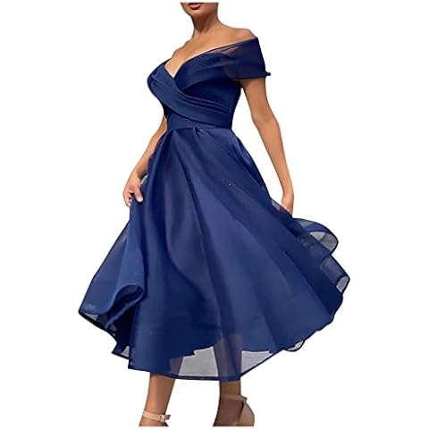 ZXZX Women's Fashion Sexy Sleeve Slim Fit Irregular Splicing Solid Color Dress Cover