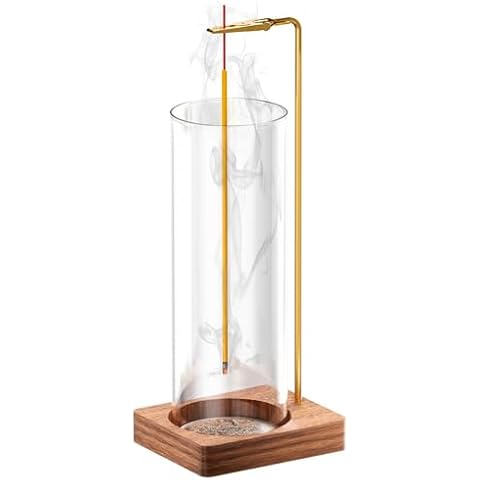 HzTinT Incense Holder for Sticks, Insence-Stick Holder, Anti-Ash Flying No Mess Incense Burner, Incense Stick Holder with Glass Ash Catcher, for Yoga Spa Meditation Home Decor(1 Pack) Cover