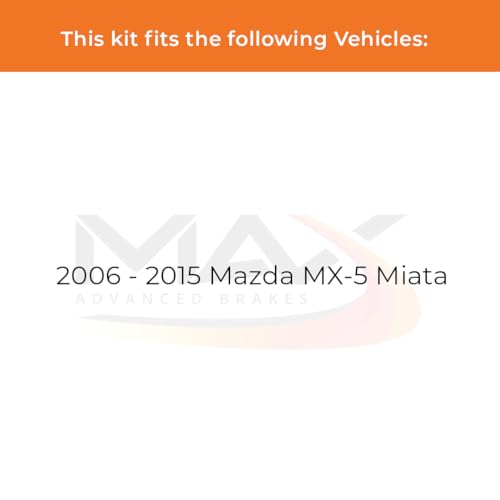 Image of Max Advanced Brakes Front & Rear Brake Kit Compatible With 2006-2009 2010 2011 2012 2013 2014 2015 Mazda MX-5 Miata Replacement Geomet Coated OE Disc Brake Rotors and Ceramic Brake Pads