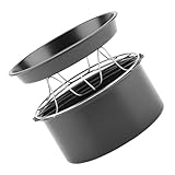HOMSFOU 1 Satz Heißluftfritteusen Zubehör Edelstahl 6 zoll Kuchenform Pizzapfanne Dampfeinsatz Spülmaschinenfest für Vielseitiges Backen