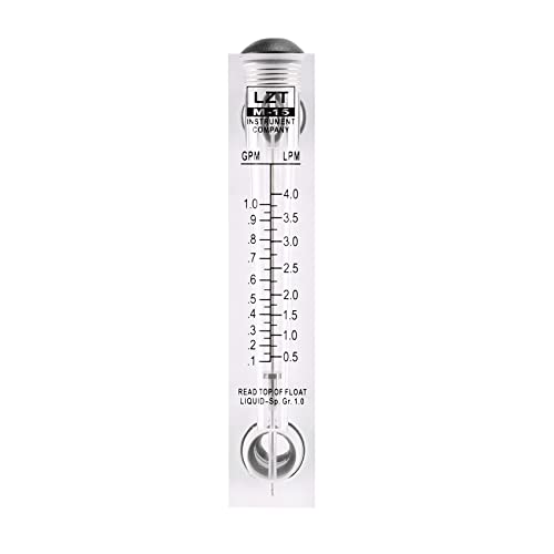 Medidor de flujo regulable de 0,1-1 GPM con panel ajustable negro, pack de 4 3