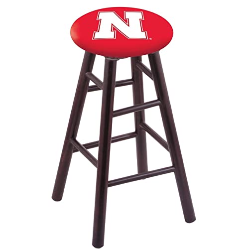 Holland Bar Stool Co. Maple Bar Stool in Dark Cherry Finish with Nebraska Seat by The