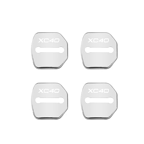 DDVOS 4 PCS Car Door Lock Cover for Volvo XC40, Anti-Rust Dust Water Proof Covers Protector Caps Interior Accessories,B Silver