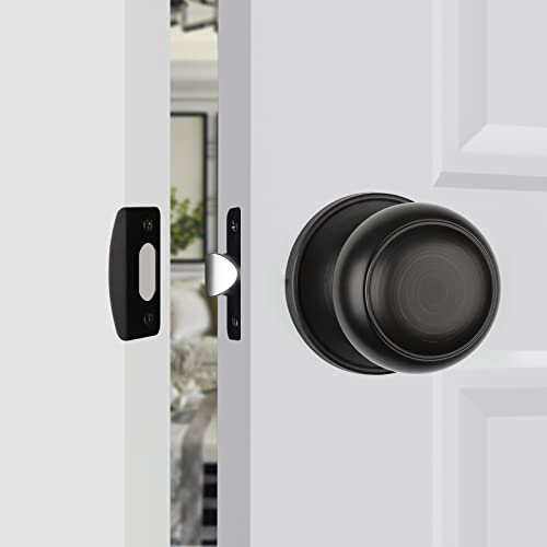 Haidms 5Packs Oil Rubbed Bronze Passage Door Knobs, Black Closet Door Knobs,Passage Door Knobs Interior For Closet Or Hall #TOP6