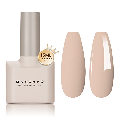 MAYCHAO Gel Nail Polish, 15ML Pale Pink Gel Nail Polish, Soak Off UV LED Nail Gel Polish Nail Art Starter Manicure Salon DIY at Home, 0.5 OZ