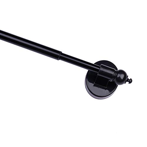 Coquilles Magnetic Curtain Rods,Multi-Use Adjustable Appliance For Metal Doors,Windows,No Tools Needed,9-16 Inch,Black,2 Pack thumb #3