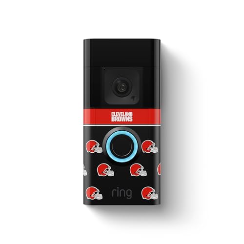 Image of All-New Limited Edition, Official NFL Faceplate for Ring Doorbells - Video Doorbell 3, Video Doorbell 3 Plus, Video Doorbell 4, Battery Doorbell Plus, and Battery Doorbell Pro | Cleveland Browns
