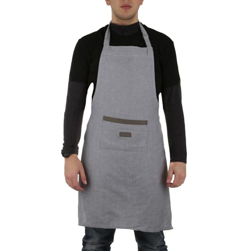 KASANOVA 1 Grembiule Cucina 85x60 Cm Grigio in Cotone Apron CM85X60 0% Grey, Cotton, Gray