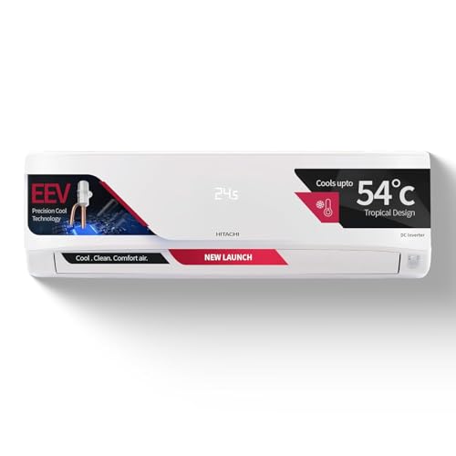 Image of Hitachi 1 Ton 5 Star, 4-Way Swing, ice Clean, Xpandable+,Smart View Display,Hybrid Convertible Inverter Split AC (100% Copper, Dust Filter, 5500STXL RAS.V512PCDIST, White) 2026