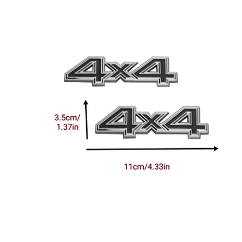 Image of 2 Pcs 3D 4X4 Emblem Badge car NameplateSide Fender Rear Trunk Compatible with 1500 2500 3500 Off-Road Vehicle /SUV /Pickup (Black Silver)