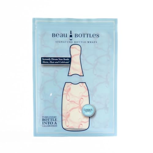 image for Beau Bottles Grandmillenial Pink Bows Custom Wine Label Wrap for La Ma