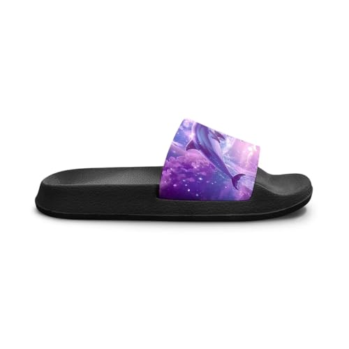 Image of Unisex Slides for Girls Boys Comfortable Slippers Slides Non-slip Shower Shoes House Fashion Thick for Indoor & Outdoor Gifts