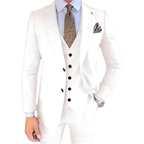 Costume de cérémonie blanc pour homme smoking ajusté à revers style haut de gamme