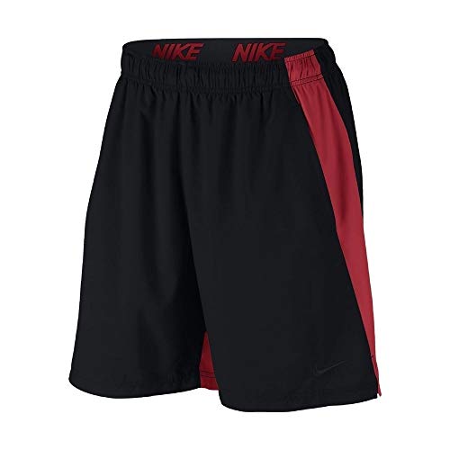 Nike Men's Flex Woven Training Shorts Black/University Red AT3719 011 (XL)