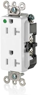 Hospital Grade Electrical Decorator Duplex Outlet, Hospital Grade, Tamper-Resistant, 20 Amp, 120V, White, UL Listed for Healthcare Facilities (10)