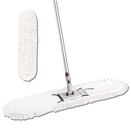Eyliden 36 Professional Industrial Dust Mop, Commercial Cotton Dust Mops Broom, Telescopic Handle Residential Commercial Floor Cleaning Tools for Home Mall Hotel Office Garage Dust Mop (White, 36) Eyliden 36" Professional Industrial Dust Mop, Commercial Cotton Dust Mops Broom, Telescopic Handle Residential Commercial Floor Cleaning Tools for Home Mall Hotel Office Garage Dust Mop (White, 36")