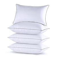 JOLLYVOGUE Queen Size Pillows Set of 4 - Soft & Supportive Down Alternative Bed Pillows for Side & Back Sleepers, Hotel Collection Sleeping Pillows