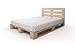 Produktbild MC.Sammler Palettenbett aus Holz Holzbett Massivholzbett 90 100 120 140 160 180 200 x 200 cm Bett aus Paletten Palettenmöbel Naturholz Fichte 140 x 200 cm mit Kopfteil