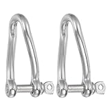 PATIKIL 316 Edelstahl Twist Shackle 90 Grad 5/32" 4mm, 2 Stück Verdrehte Clevis mit Schraubstift Marinequalität für Segeln, Autoschleppen, Outdoor-Zelte