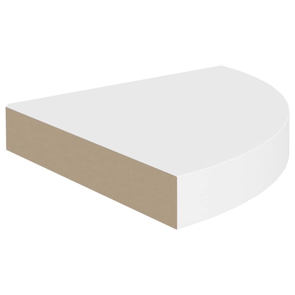 Ładne półki ścienne i półki, półki, półki, półki, narożne, 4 szt., białe, 25 x 25 x 3,8 cm, MDF
