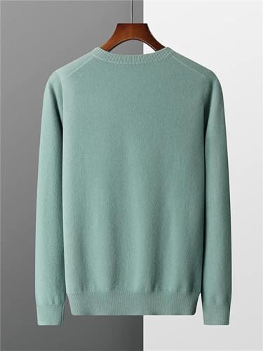 Vsadsau Men's Autumn and Winter Merino Wool Sweater V-Neck Knitted Casual Loose Pullover3