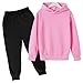 Girls Sweatsuit 2 Piece Outfits - Hoodie Sweatshirts and Sweatpants with Pockets Fall Winter Fashion Jogger Set Light Pink
